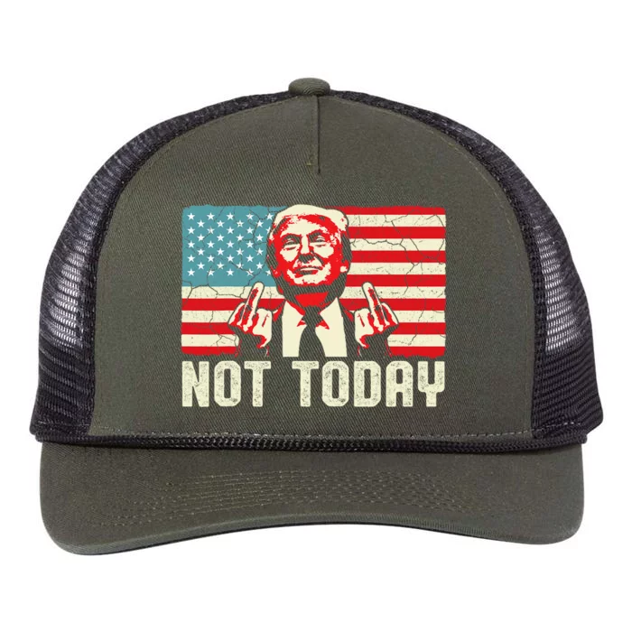 Trump Pennsylvania Rally Shooting Not Today Retro Rope Trucker Hat Cap