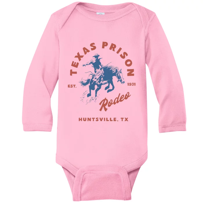 Texas Prison Rodeo Cowboy Western Baby Long Sleeve Bodysuit