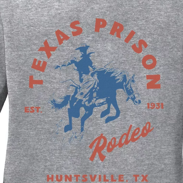 Texas Prison Rodeo Cowboy Western Ladies Long Sleeve Shirt