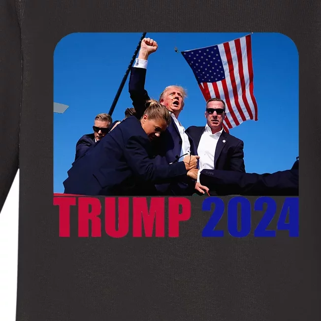 Trump Pennsylvania Rally Shooting Not Today Baby Long Sleeve Bodysuit