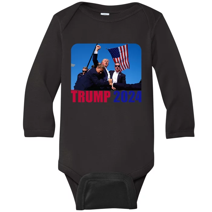 Trump Pennsylvania Rally Shooting Not Today Baby Long Sleeve Bodysuit