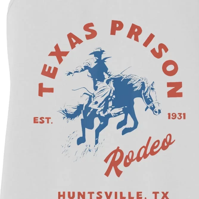 Texas Prison Rodeo Cowboy Western Women's Racerback Tank