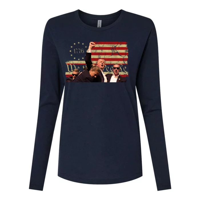 Trump Pa Rally Pennsylvania 2024 Vintage Political Womens Cotton Relaxed Long Sleeve T-Shirt