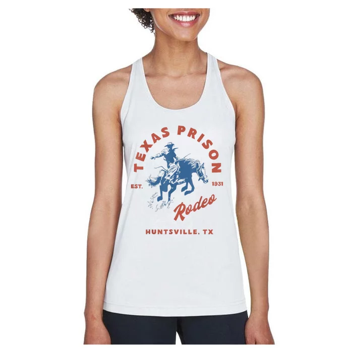 Texas Prison Rodeo Cowboy Western Women's Racerback Tank