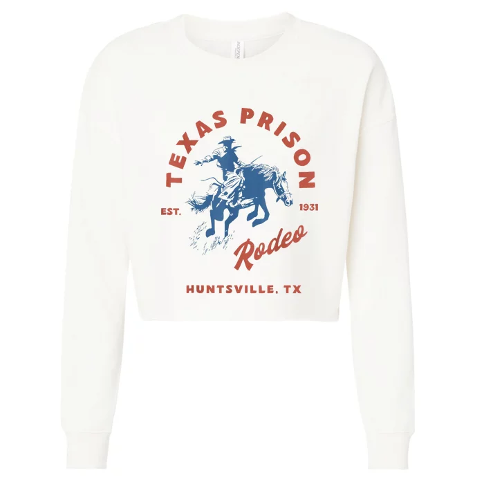 Texas Prison Rodeo Cowboy Western Cropped Pullover Crew