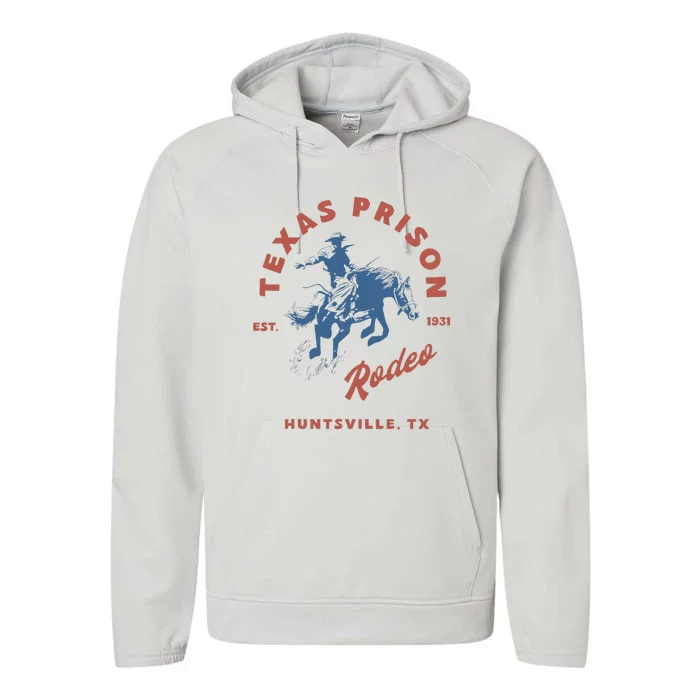 Texas Prison Rodeo Cowboy Western Performance Fleece Hoodie