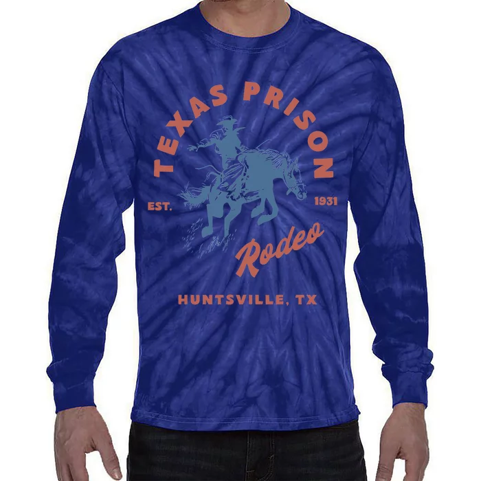 Texas Prison Rodeo Cowboy Western Tie-Dye Long Sleeve Shirt