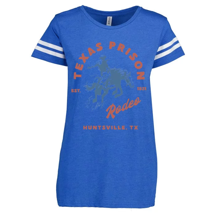 Texas Prison Rodeo Cowboy Western Enza Ladies Jersey Football T-Shirt