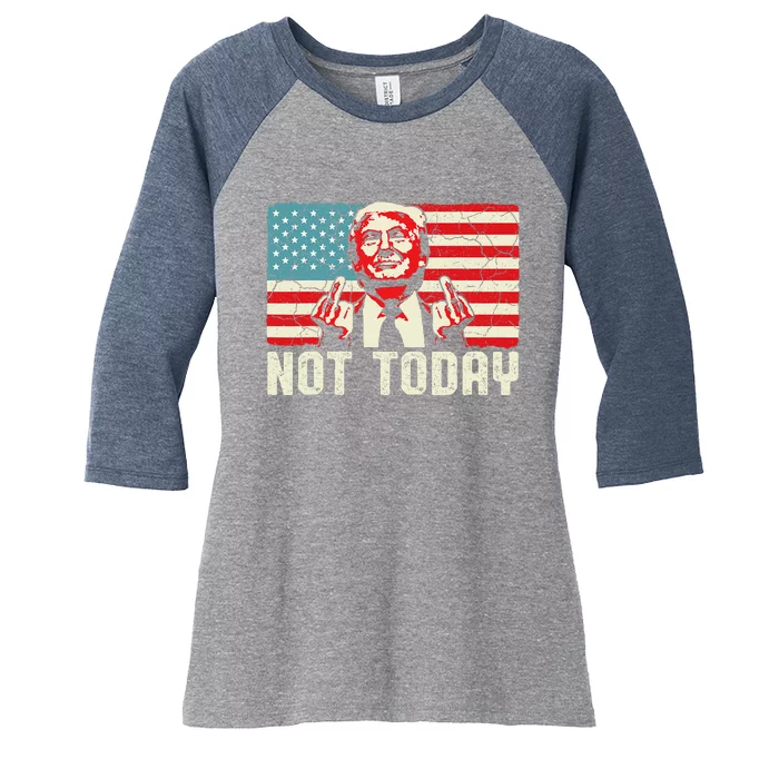 Trump Pennsylvania Rally Shooting Not Today Women's Tri-Blend 3/4-Sleeve Raglan Shirt