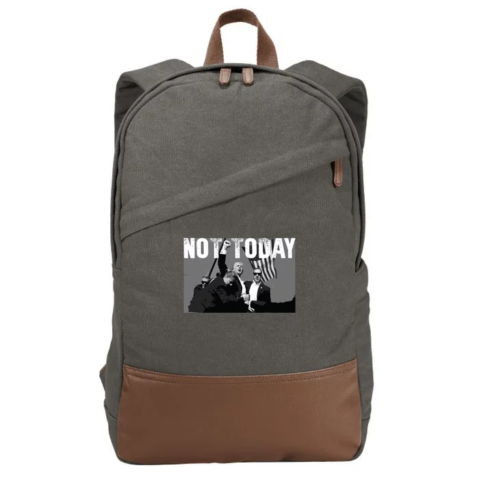 Trump Pennsylvania Rally Shooting Not Today Cotton Canvas Backpack