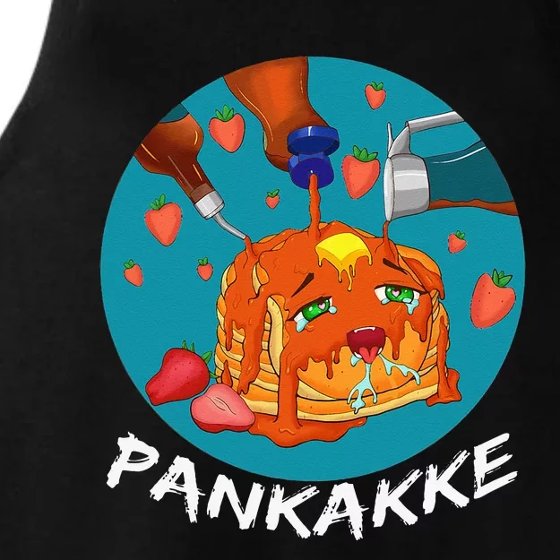 This Pancake REALLY Loves Syrup! Funny Anime Food Pun Ladies Tri-Blend Wicking Tank