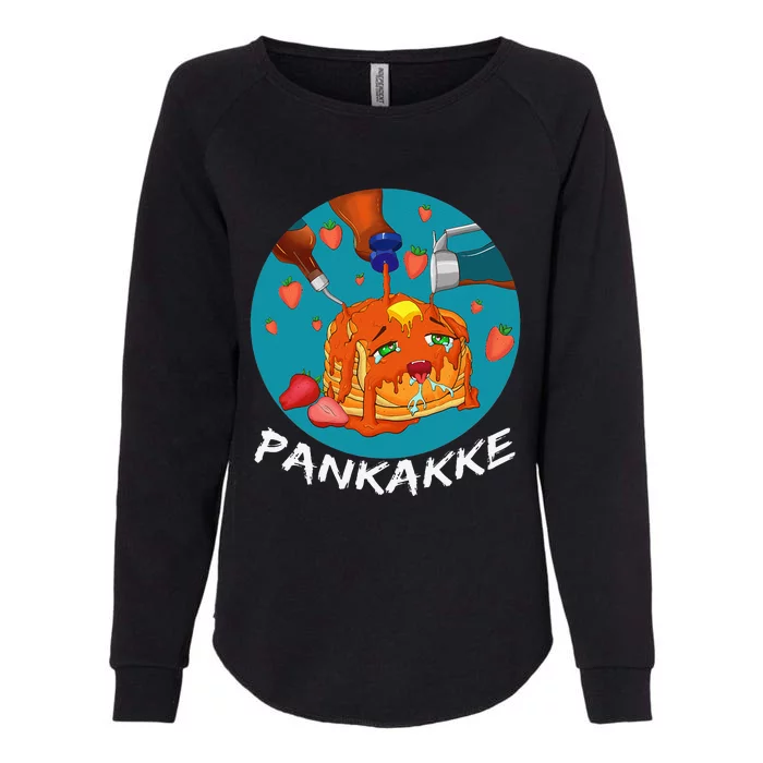 This Pancake REALLY Loves Syrup! Funny Anime Food Pun Womens California Wash Sweatshirt