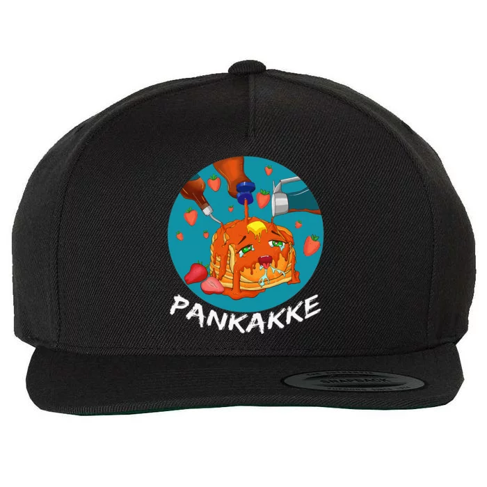 This Pancake REALLY Loves Syrup! Funny Anime Food Pun Wool Snapback Cap