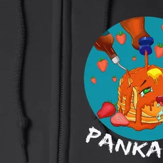 This Pancake REALLY Loves Syrup! Funny Anime Food Pun Full Zip Hoodie