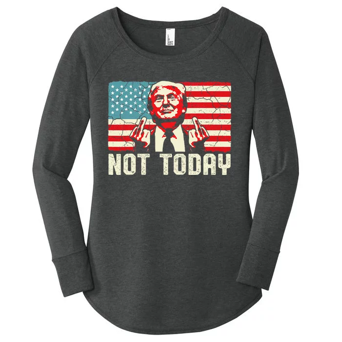 Trump Pennsylvania Rally Shooting Not Today Women's Perfect Tri Tunic Long Sleeve Shirt