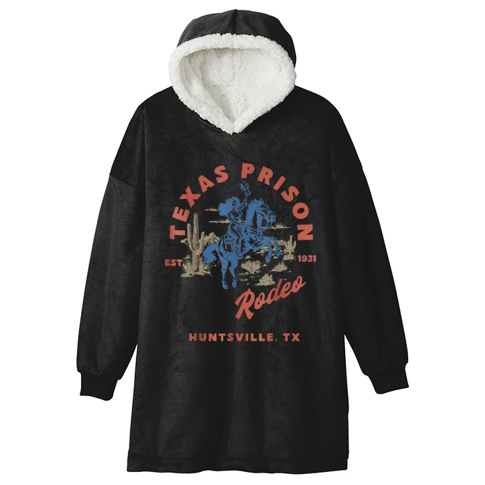 Texas Prison Rodeo Cowboy Western Hooded Wearable Blanket