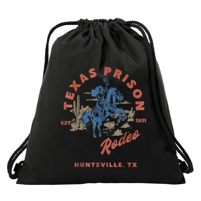 Texas Prison Rodeo Cowboy Western Drawstring Bag