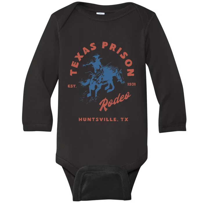 Texas Prison Rodeo Cowboy Western Gift Baby Long Sleeve Bodysuit