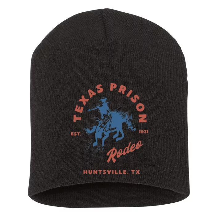 Texas Prison Rodeo Cowboy Western Gift Short Acrylic Beanie