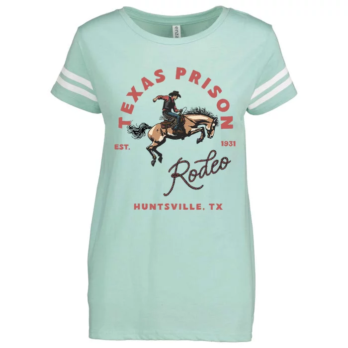 Texas Prison Rodeo Cowboy Western Enza Ladies Jersey Football T-Shirt