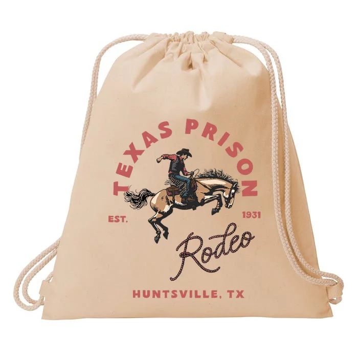 Texas Prison Rodeo Cowboy Western Drawstring Bag