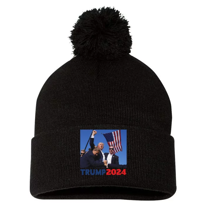 Trump Pa Rally 2024 Bold Election Design Pom Pom 12in Knit Beanie