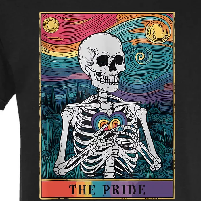 The Pride Retro Hearts Skeletons Lgbtq Month 70s Tarot Card Garment-Dyed Heavyweight T-Shirt