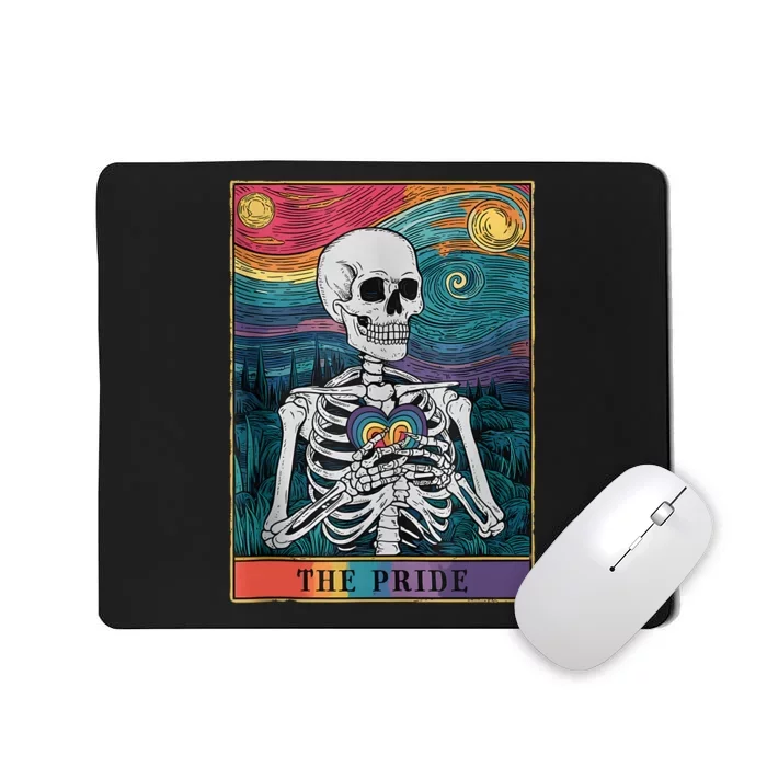 The Pride Retro Hearts Skeletons Lgbtq Month 70s Tarot Card Mousepad