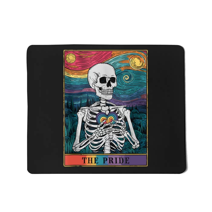 The Pride Retro Hearts Skeletons Lgbtq Month 70s Tarot Card Mousepad