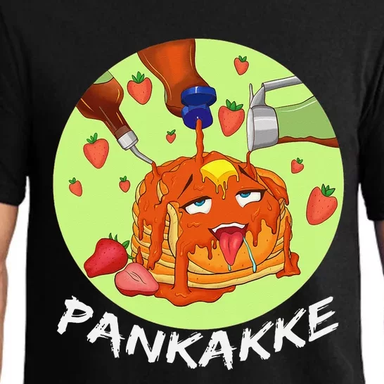 This pancake REALLY loves syrup! Funny anime food pun Pajama Set