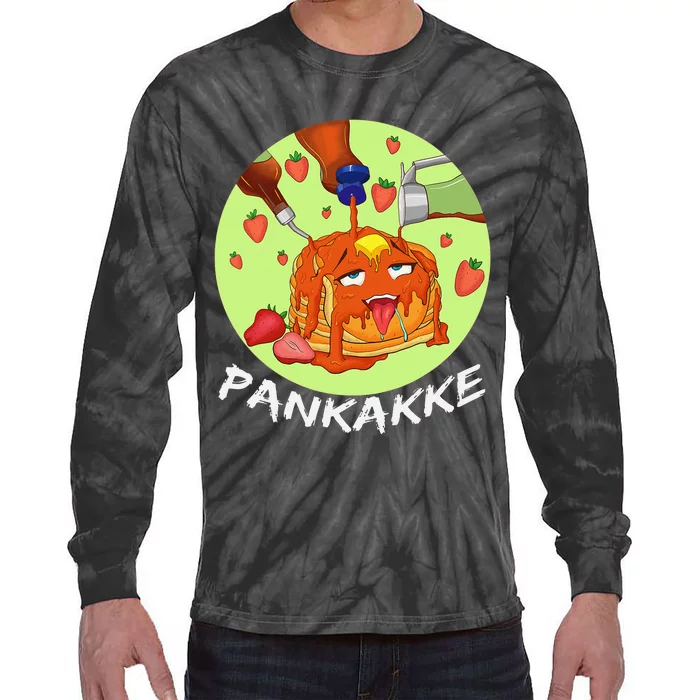 This pancake REALLY loves syrup! Funny anime food pun Tie-Dye Long Sleeve Shirt