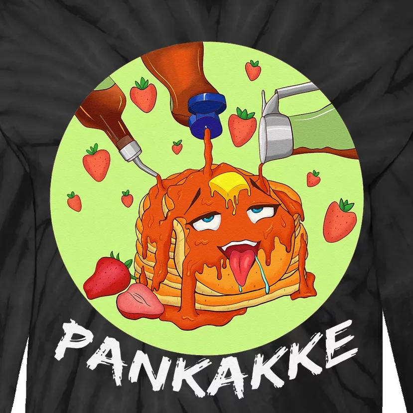 This pancake REALLY loves syrup! Funny anime food pun Tie-Dye Long Sleeve Shirt