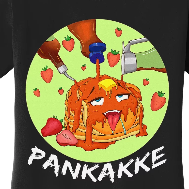 This pancake REALLY loves syrup! Funny anime food pun Women's T-Shirt