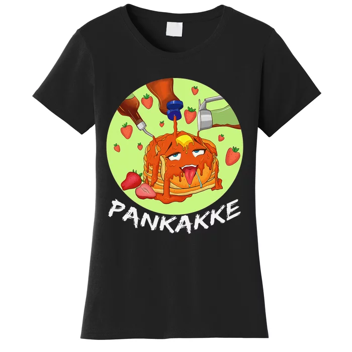 This pancake REALLY loves syrup! Funny anime food pun Women's T-Shirt