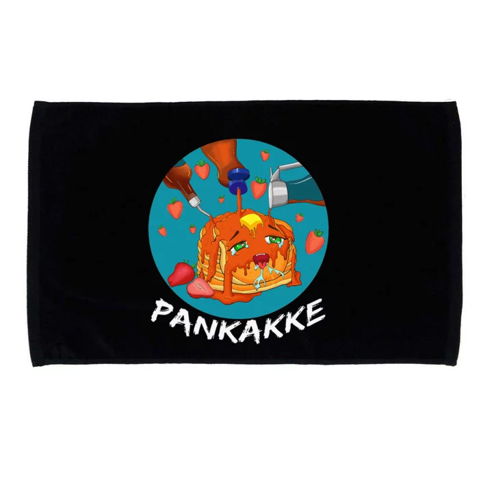 This Pancake REALLY Loves Syrup! Funny Anime Food Pun Microfiber Hand Towel