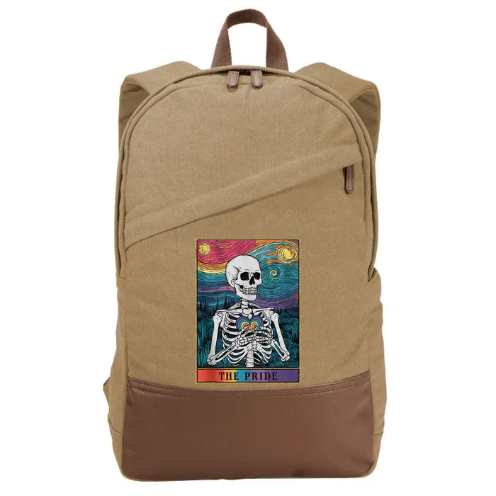 The Pride Retro Hearts Skeletons Lgbtq Month 70s Cotton Canvas Backpack