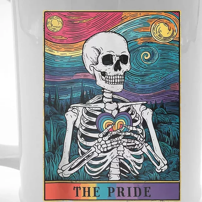 The Pride Retro Hearts Skeletons Lgbtq Month 70s Front & Back Beer Stein