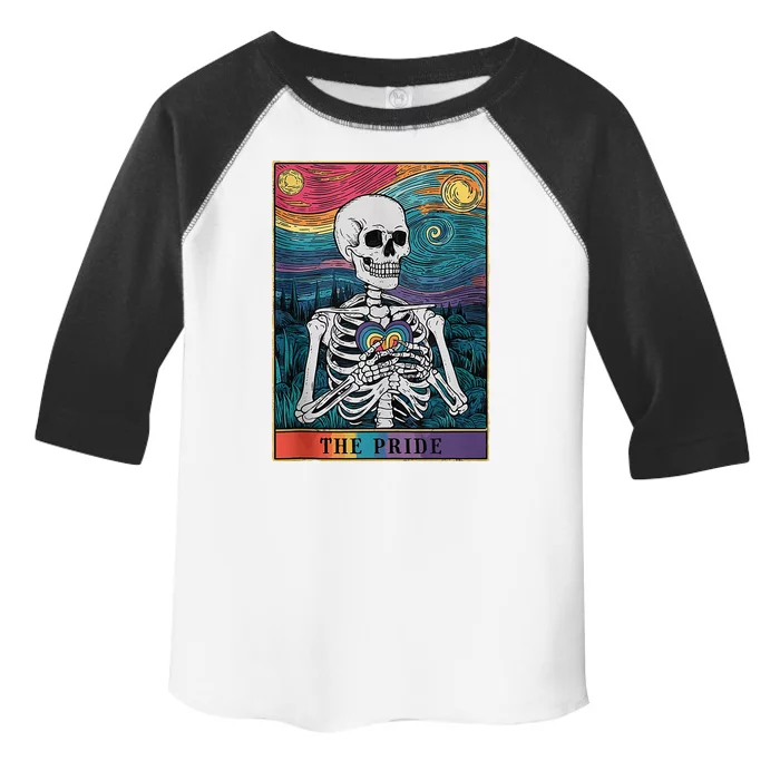 The Pride Retro Hearts Skeletons Lgbtq Month 70s Toddler Fine Jersey T-Shirt