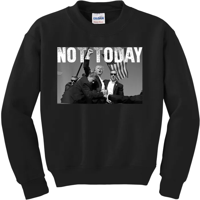 Trump Pennsylvania Rally Shooting Not Today Kids Sweatshirt