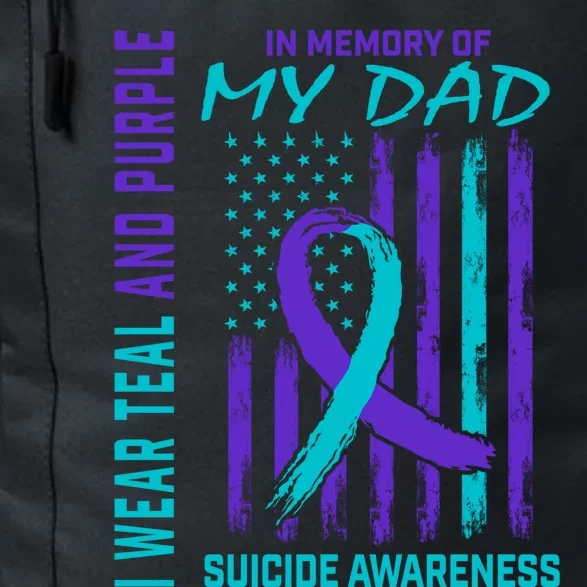 Teal Purple Ribbon In Memory Of Dad Suicide Awareness Flag Cool Gift Daily Commute Backpack