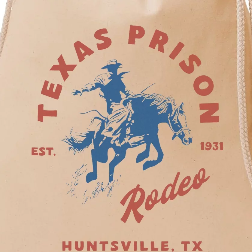 Texas Prison Rodeo Cowboy Western Drawstring Bag