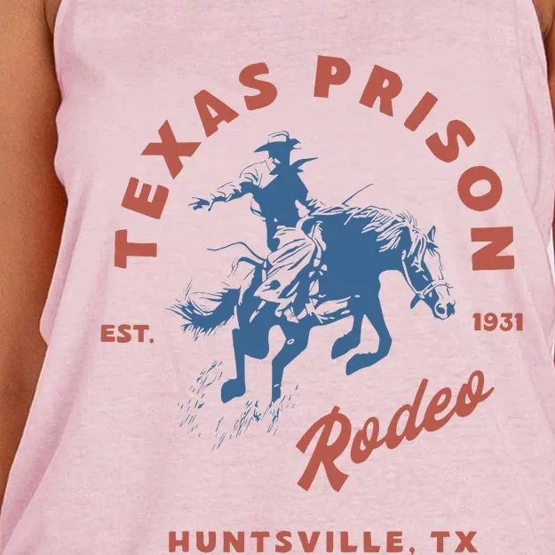 Texas Prison Rodeo Cowboy Western Women's Knotted Racerback Tank