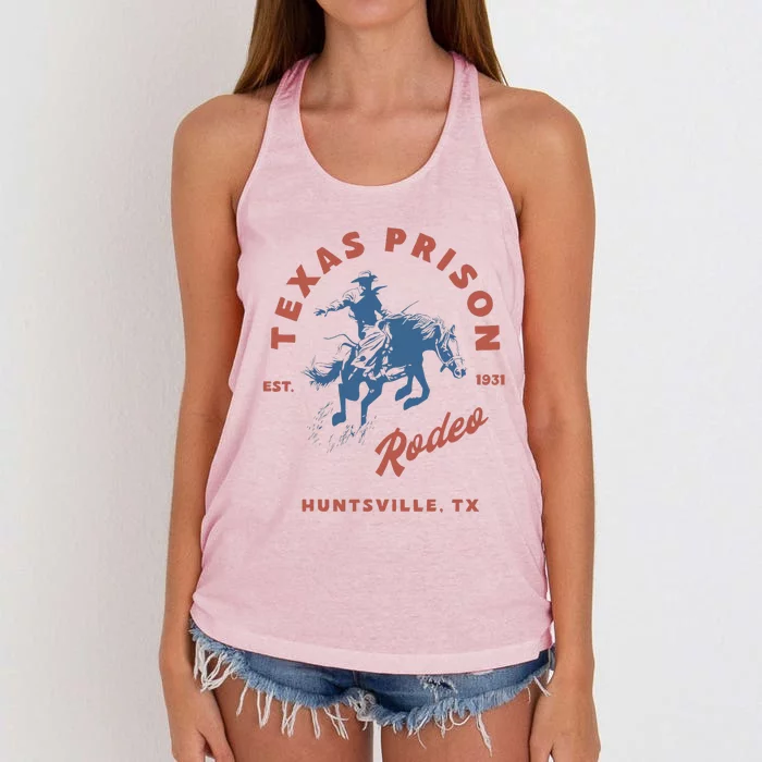 Texas Prison Rodeo Cowboy Western Women's Knotted Racerback Tank