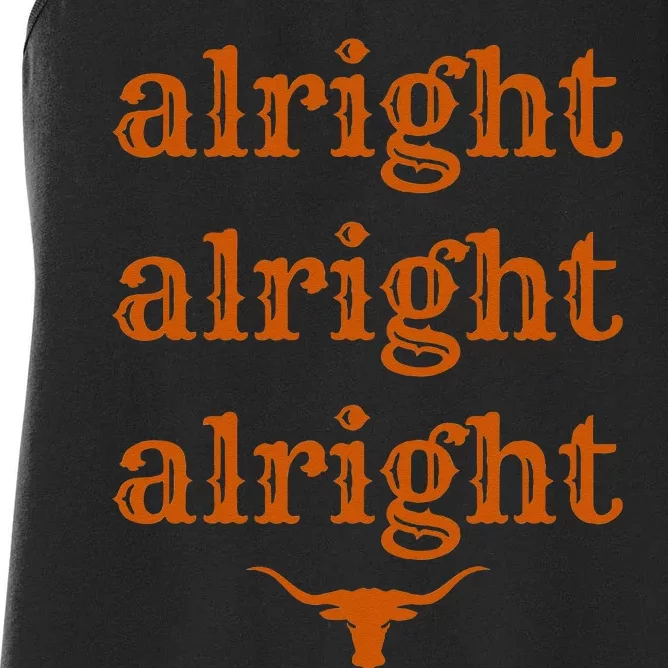 Texas Pride State USA Alright Alright Alright Texas Longhorn Women's Racerback Tank