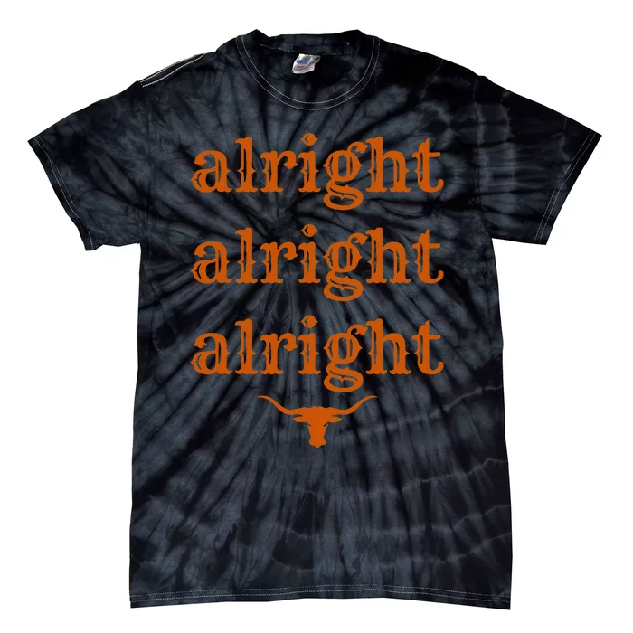 Texas Pride State USA Alright Alright Alright Texas Longhorn Tie-Dye T-Shirt