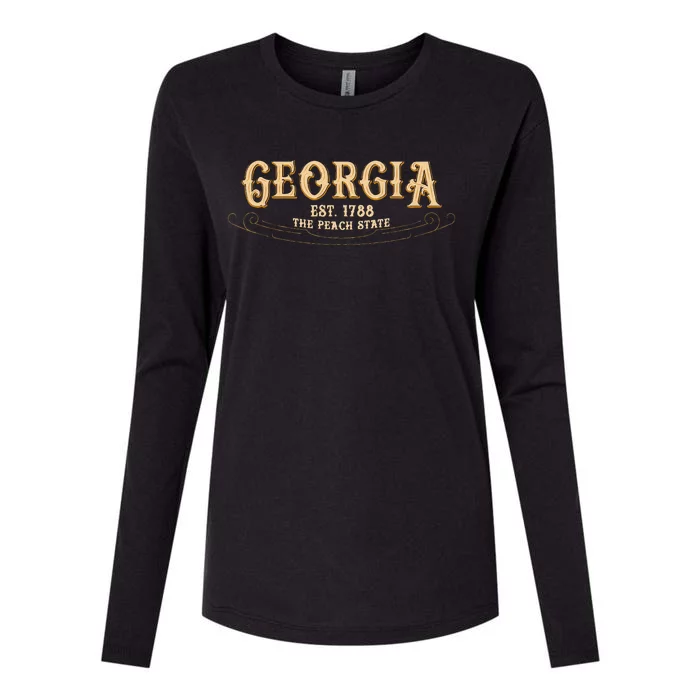 The Peach State Georgia Womens Cotton Relaxed Long Sleeve T-Shirt