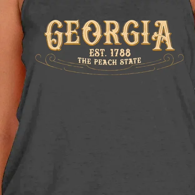 The Peach State Georgia Women's Knotted Racerback Tank