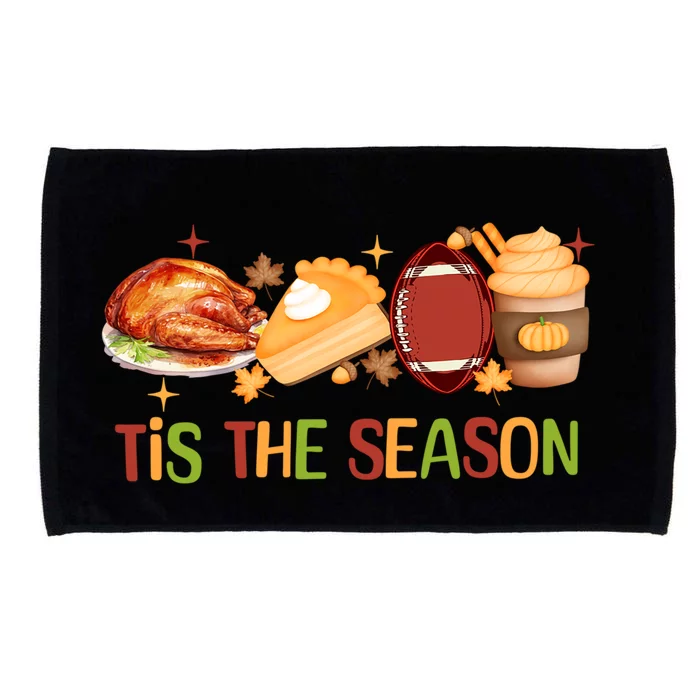 Thanksgiving Pumpkin Spice Tis The Season Football Turkey Meaningful Gift Microfiber Hand Towel