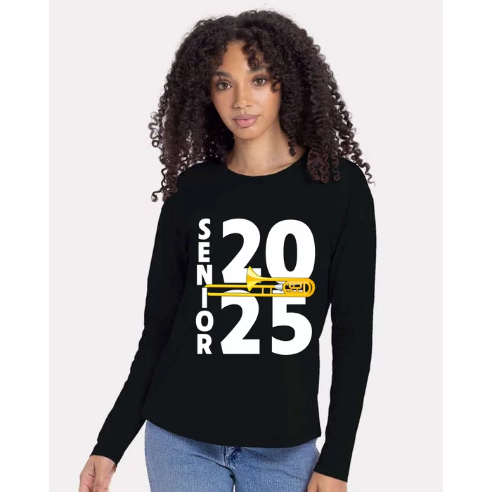 Trombone Player Senior Class Of 2025 Marching Band Student Great Gift Womens Cotton Relaxed Long Sleeve T-Shirt