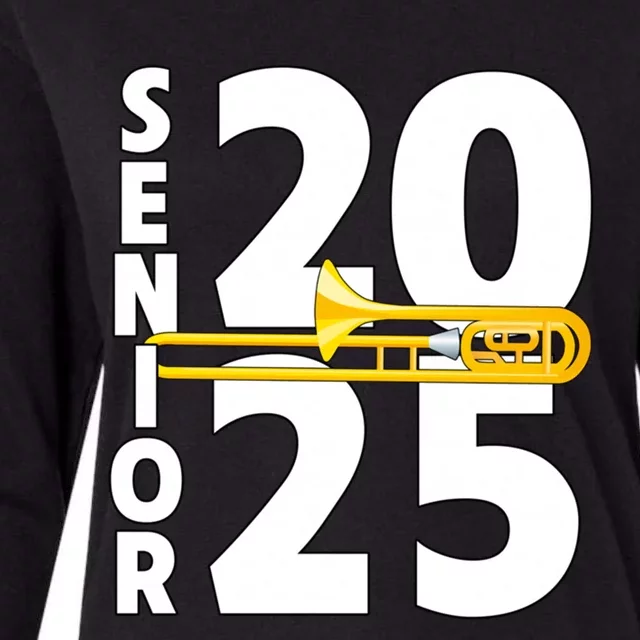 Trombone Player Senior Class Of 2025 Marching Band Student Great Gift Womens Cotton Relaxed Long Sleeve T-Shirt